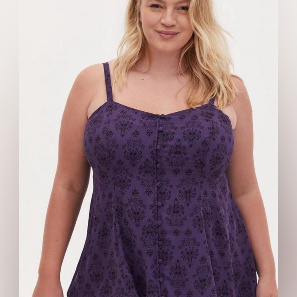 Torrid Disney The Haunted Mansion Wallpaper Damask Fit & Flare Cami Size 2